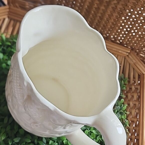 Vintage Basket Weave & Vegetable Pitcher - Picture 2 of 6